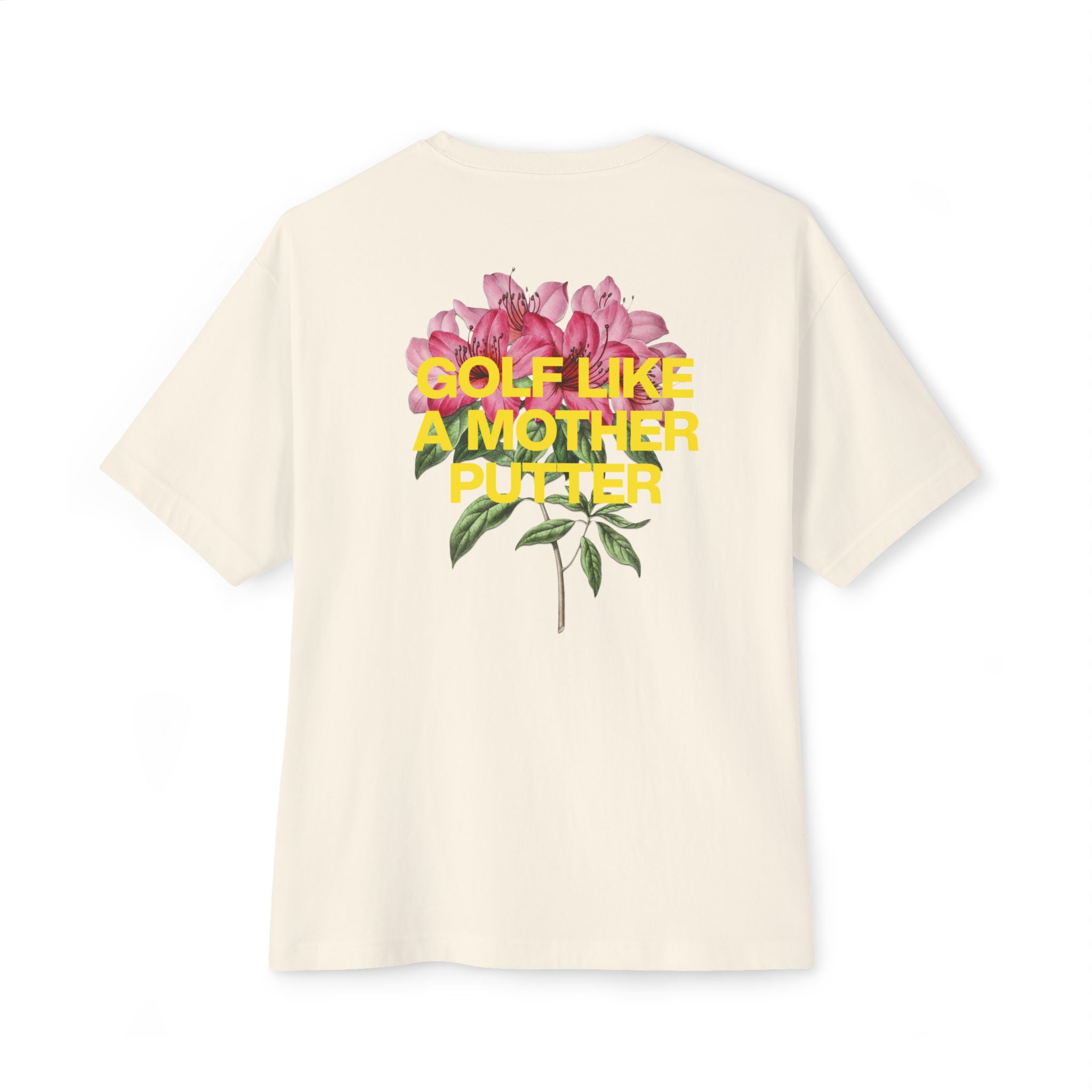 Golf Like a Mother Boxy Tee — Floral Graphic Oversized T‑Shirt