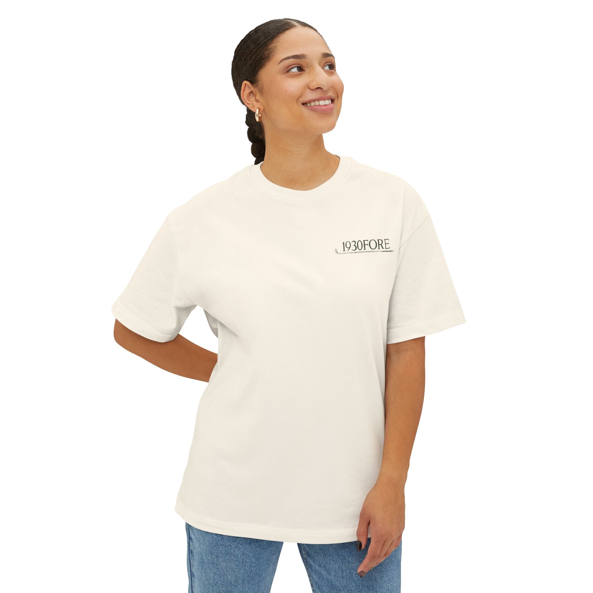 Golf Like a Mother Boxy Tee — Floral Graphic Oversized T‑Shirt